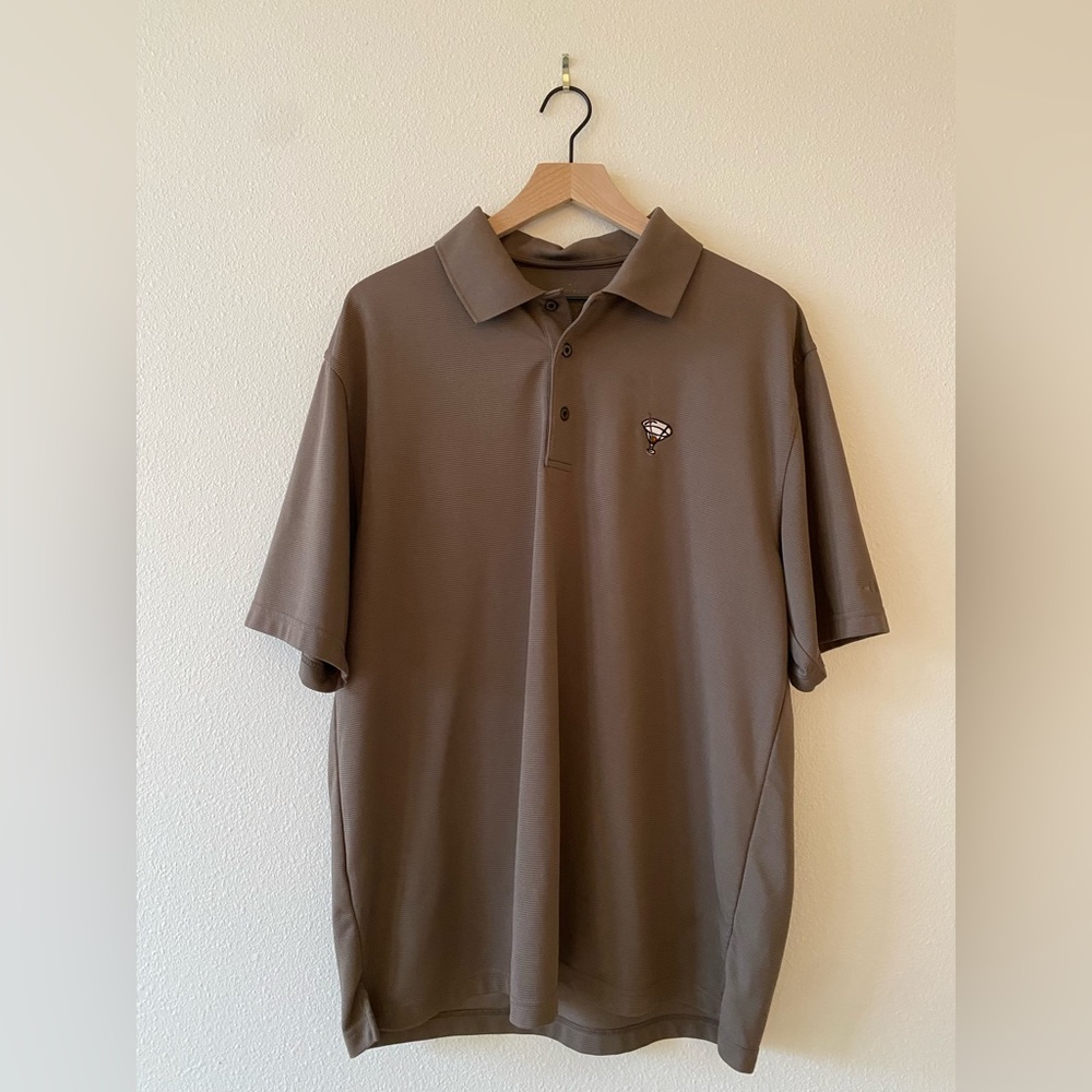 Brown men’s golf shirt with martini glass